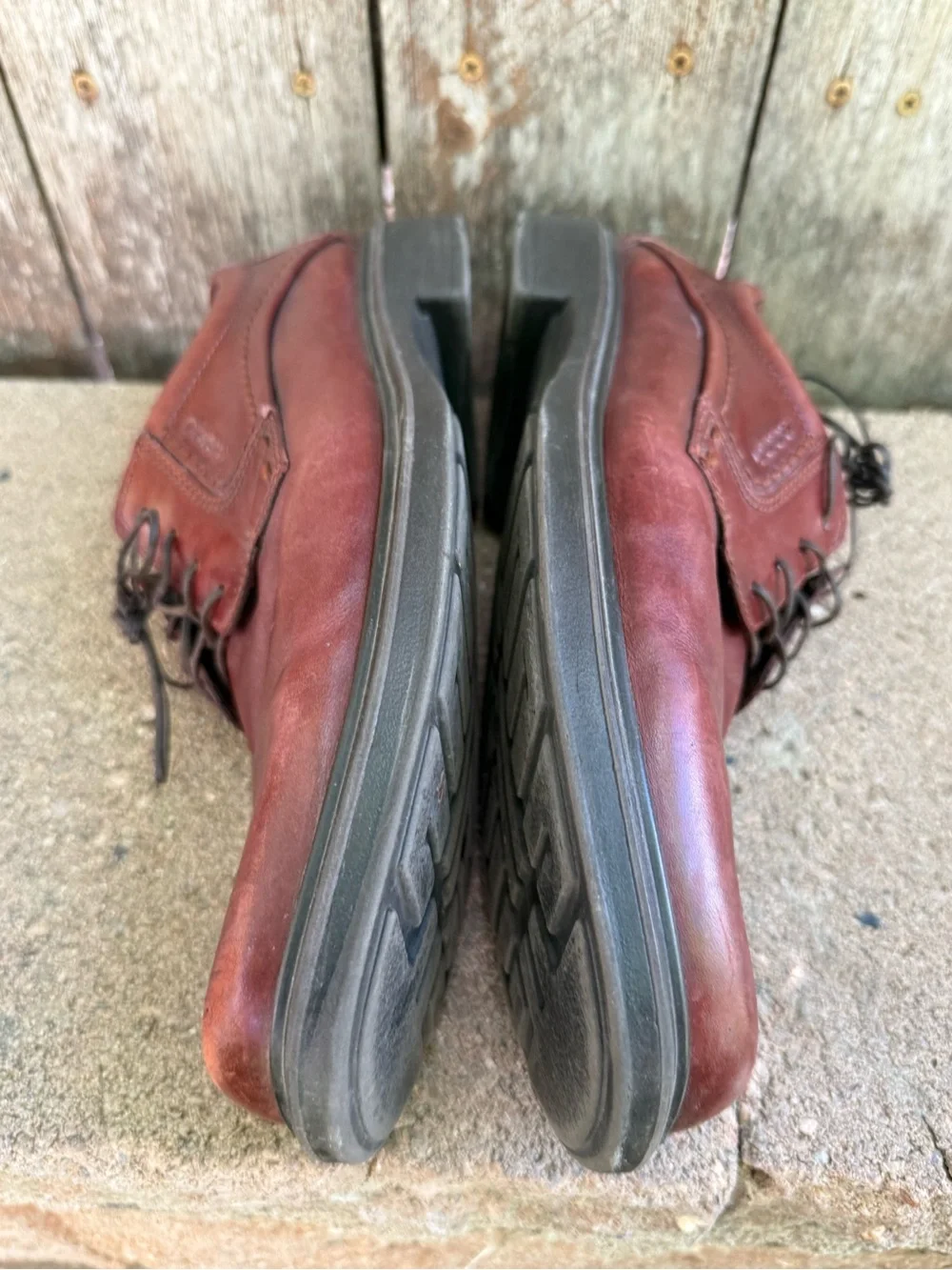 Ecco Men's Chestnut Brown Leather Derby Lace Up Shoes Size 45